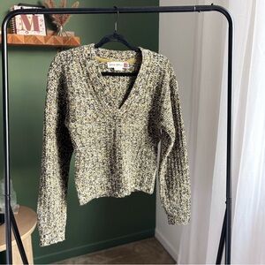 Zara wool v-neck long sleeve knit sweater